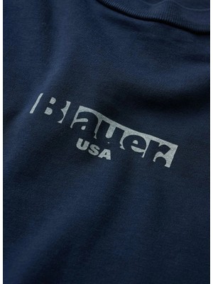 Blauer Lacivert Erkek Regular Fit Logo Baskılı T-Shirt 26SBLUH02311-888 Howland