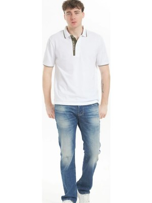 Blauer Beyaz Erkek Regular Fit Logo Baskılı Polo T-Shirt 26SBLUT02295-100 Parkson