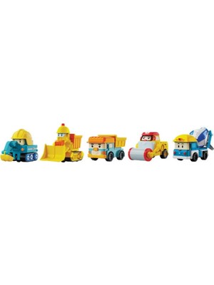 tp Buğz Robocar Poli Mini Inşaat Araçları 5'li Set