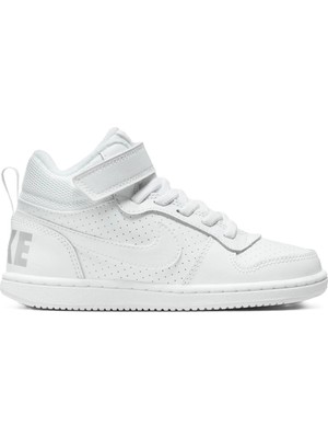 Nike Court Borough Mid  Leather Sneaker Hakiki Deri Bilekli  Lastik Ipli Bantlı Unisex Spor Ayakkabı Beyaz