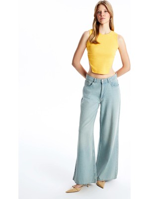 Lc Waikiki Yeni Sezon Bisiklet Yaka Dokulu Crop Kadın Atlet