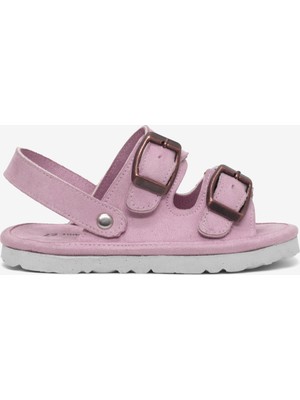 Tonny Black Çocuk Unisex Pudra Rahat Kalıp Çift Tokalı Bebe Paitk Sandalet