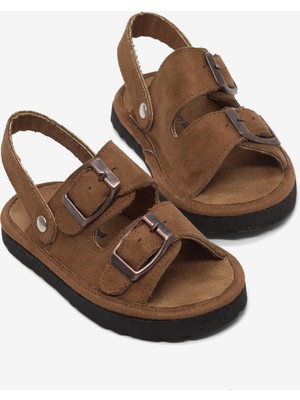 Tonny Black Çocuk Unisex Taba Rahat Kalıp Çift Tokalı Bebe Paitk Sandalet