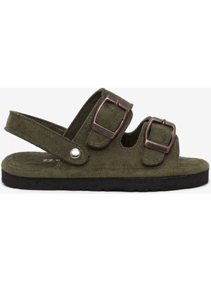 Tonny Black Çocuk Unisex Haki Rahat Kalıp Çift Tokalı Bebe Paitk Sandalet