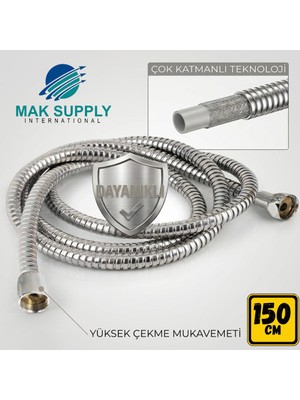 Mak Supply Mak Çelik Duş Hortumu 150CM