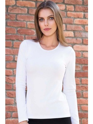 Pileli Store Pilelistore Kadın Termal Uzun Kol Geniş Yaka Içlik T-Shirt (8533)