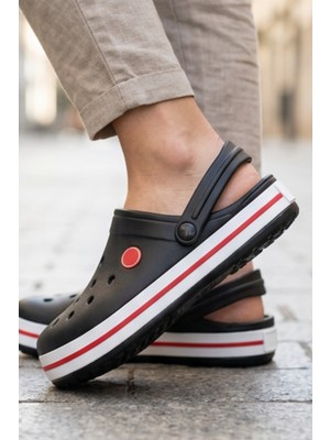Liarca Iconic Shadow Unisex Clog Serisi - Siyah Renk Grafik Baskılı, Anatomik Iç Tabanlı ve Hareketli Topuk Bantlı Ultra Hafif Plaj, Havuz ve Ev Terliği