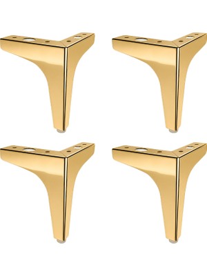 Badem10 (4 Adet) Erk Eren 13 cm Altın Renk Metal Mobilya Köşe Ayağı Dayanıklı Modern Tasarım Mobilya Sehpa