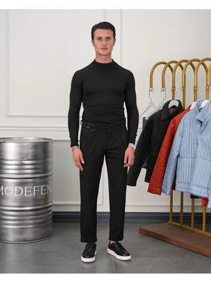 Modefendicom Slimfit Kalıp Pamuklu Triko Yarım Balıkçı Triko Kazak