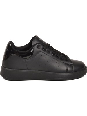 Walkway Siyah Bağcıklı Hafif Unisex Cilt Spor Ayakkabı Costa G