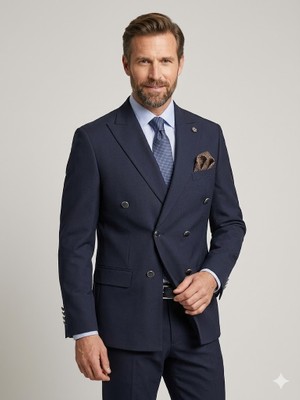 Centilmen Adimo Erkek Kruvaze Slim Fit Takım Elbise 1672K190