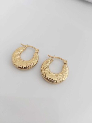 Devi Fashion Çelik Vintage Gold Halka Küpe