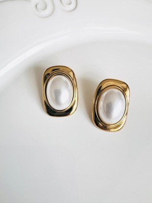 Devi Fashion Vintage Dörtgen Inci Küpe  3 cm