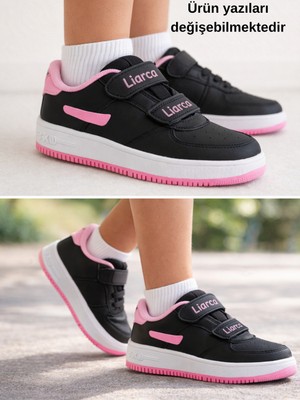 Liarca Çocuk Cilt Cırt Cırtlı Siyah Pembe Sneaker – Premium Kalite, Hafif & Dayanıklı, Rahat Taban