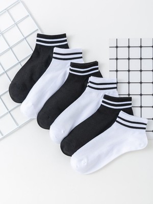 Sky Socks 8 Çift Ekonomik Paket Bileği Çember Desenli Unisex Patik Kısa Spor Sneakers Çorap