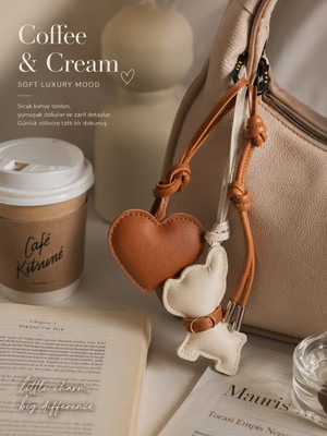 Biton Toptan 3'lü Ayıcık & Kalp Charm  Deri Çanta Aksesuarı | Luxury Bag Charm Anahtarlık | Deri Lüx  Çanta Süsü