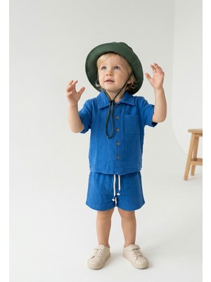 Baby Lory Kids Store Laciel Premium Keten Erkek Gömlek Şort Takım