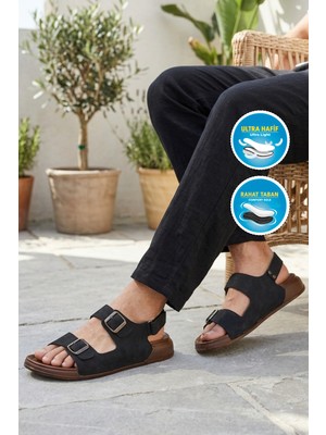Pierre Cardin PC-7924 M Siyah Erkek Sandalet