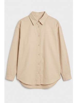 Norshen Taş Oversize Uzun Basic Gömlek