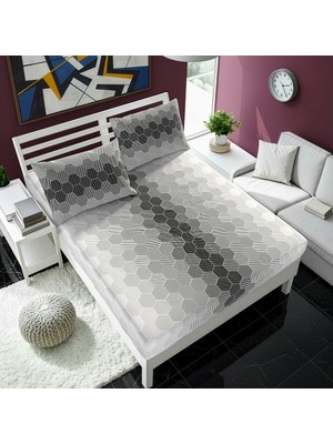 Lorien Lastikli Çarşaf Seti %70 Pamuk %30 Polyester Geometrik Desenli 100 x 200 cm Tek/Çift/Battal Boy