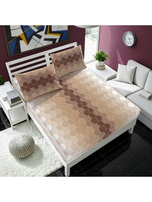 Lorien Lastikli Çarşaf Seti %70 Pamuk %30 Polyester Geometrik Desenli Tek/Çift/Battal Boy