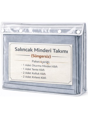 Batu Tekstil 3 Kişilik Salıncak Minderi Takımı Süngersiz- Salıncak Oturma Kılıfı ,tente Kolluk ve Kırlent Kılıfı