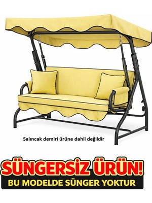 Batu Tekstil 3 Kişilik Salıncak Minderi Takımı Süngersiz- Salıncak Oturma Kılıfı ,tente Kolluk ve Kırlent Kılıfı