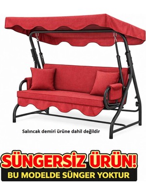 Batu Tekstil 3 Kişilik Salıncak Minderi Takımı Süngersiz- Salıncak Oturma Kılıfı ,tente Kolluk ve Kırlent Kılıfı
