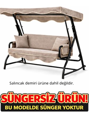 Batu Tekstil 3 Kişilik Salıncak Minderi Takımı Süngersiz- Salıncak Oturma Kılıfı ,tente Kolluk ve Kırlent Kılıfı