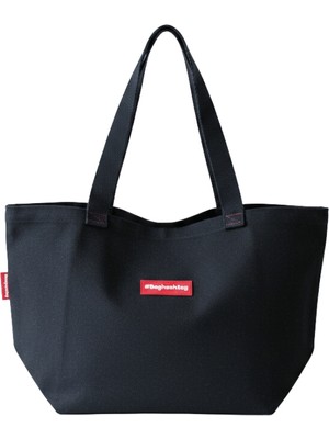 Baghashtag Siyah Gabardin Tote Çanta