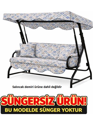 Batu Tekstil 3 Kişilik Salıncak Minderi Takımı Süngersiz- Salıncak Oturma Kılıfı ,tente Kolluk ve Kırlent Kılıfı