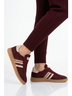 Grijak Bordo Bağcıklı Esnek Unisex Spor Ayakkabı 015 G