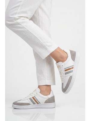 Grijak Beyaz Bağcıklı Esnek Unisex Spor Ayakkabı 015 G
