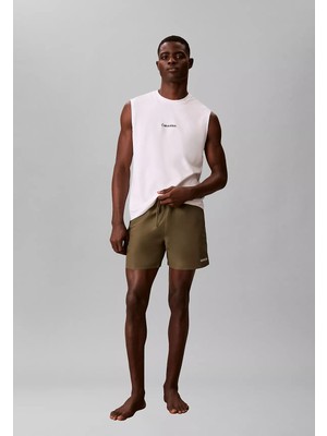 Calvin Klein Erkek Logo Detaylı Yuvarlak Yakalı Kolsuz Beyaz T-Shirt LV00NM3023-100