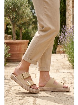 Pierre Cardin PC-55813 Z Bej Kadın Terlik