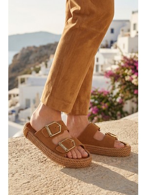 Pierre Cardin PC-55813 Z Taba Kadın Terlik