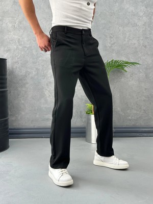 Modefendicom Baggy Kesim Düz Kumaş Pantolon