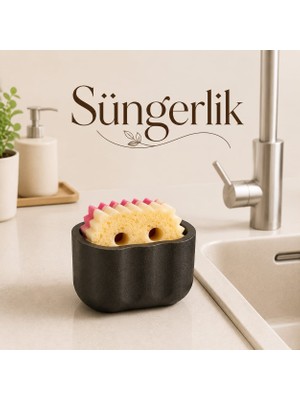 Luvena Modern Süngerlik Mutfak Evye Sünger Organizeri | Lavabo Üstü Sünger Tutucu | Minimal Tezgah Düzenleyici