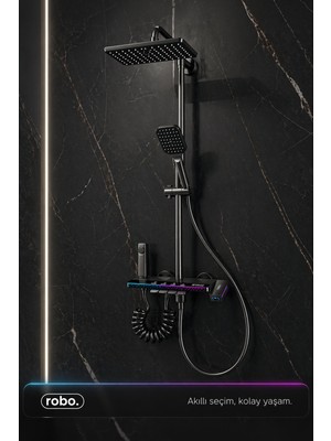 Robo LED Ambiyans Işıklı Termostatik Akıllı Duş Sistemi – RB01