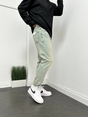 WE11 Erkek Açık Gri Boyfriend Jean Pantolon