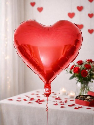 BenimMarifetlerim Kırmızı Kalp Folyo Balon 24 Inch 60 cm x 60 cm