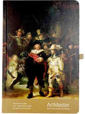 Gıpta Art Master Defter Çizgili Iplik Dikişli Sert Kapak 120 Yaprak Ajanda 17X24 cm -Hollandalı Ressam Rembrandt Van Rijn'in 1642 Tarihli Başyapıtı "gece Devriyesi" (The Night Watch)