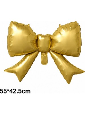 Patladı Gitti Gold Kurdele Fiyonk Folyo Balon 55X42.5 cm