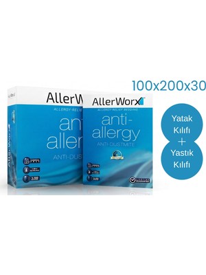 Allerworx Anti Toz Akarı Anti Alerjik Tek Kişilik Yatak Kılıfı ve Yastık Kılıfı 100X200X30
