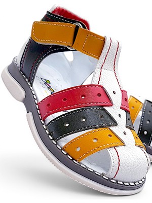 Beebron Ortopedik Erkek Bebek ve Çocuk Sandaleti Cayman Serisi CYM2404b Haki Sarı 25