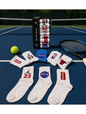 Aygan Store 8'li Unisex Çok Renkli Kolej Tenis Spor Çorap Seti