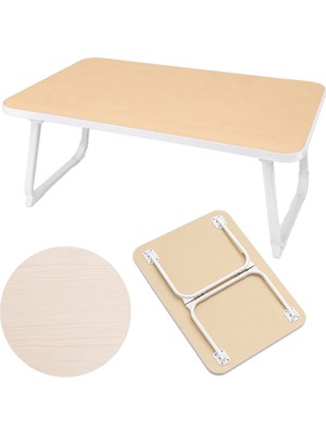 Ayt Sunup SN-29696 Katlanabilir Laptop Masası ve Yatak Koltuk Üzeri Tepsisi Ahşap Desen 70X48CM