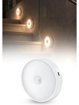 Omilife Hareket Sensörlü USB Şarjlı Beyaz LED Işık Pratik Sensörlü Lamba Kablosuz Taşınabilir Aydınlatma
