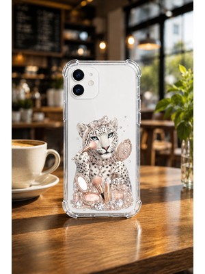 Powerfox Iphone 12 Uyumlu Süslü Kaplan Baskılı Sevimli Telefon Kılıfı MK01A