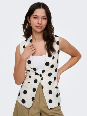 Only Kadın Keten Yelek 15375017 Onlvıesta S/l Lınen Bl Waıstcoat Tlr
